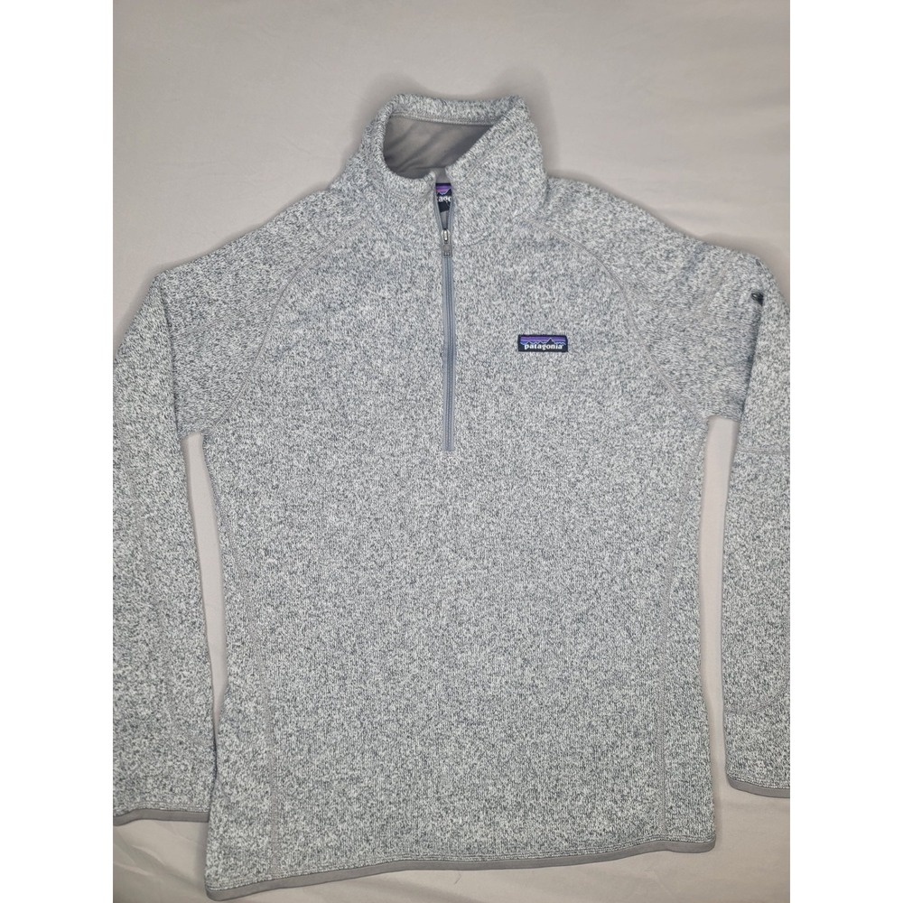 Patagonia Better Sweater 1/4 Zip Womens Large Gray Fleece Pullover Worn Wear - Picture 2 of 12